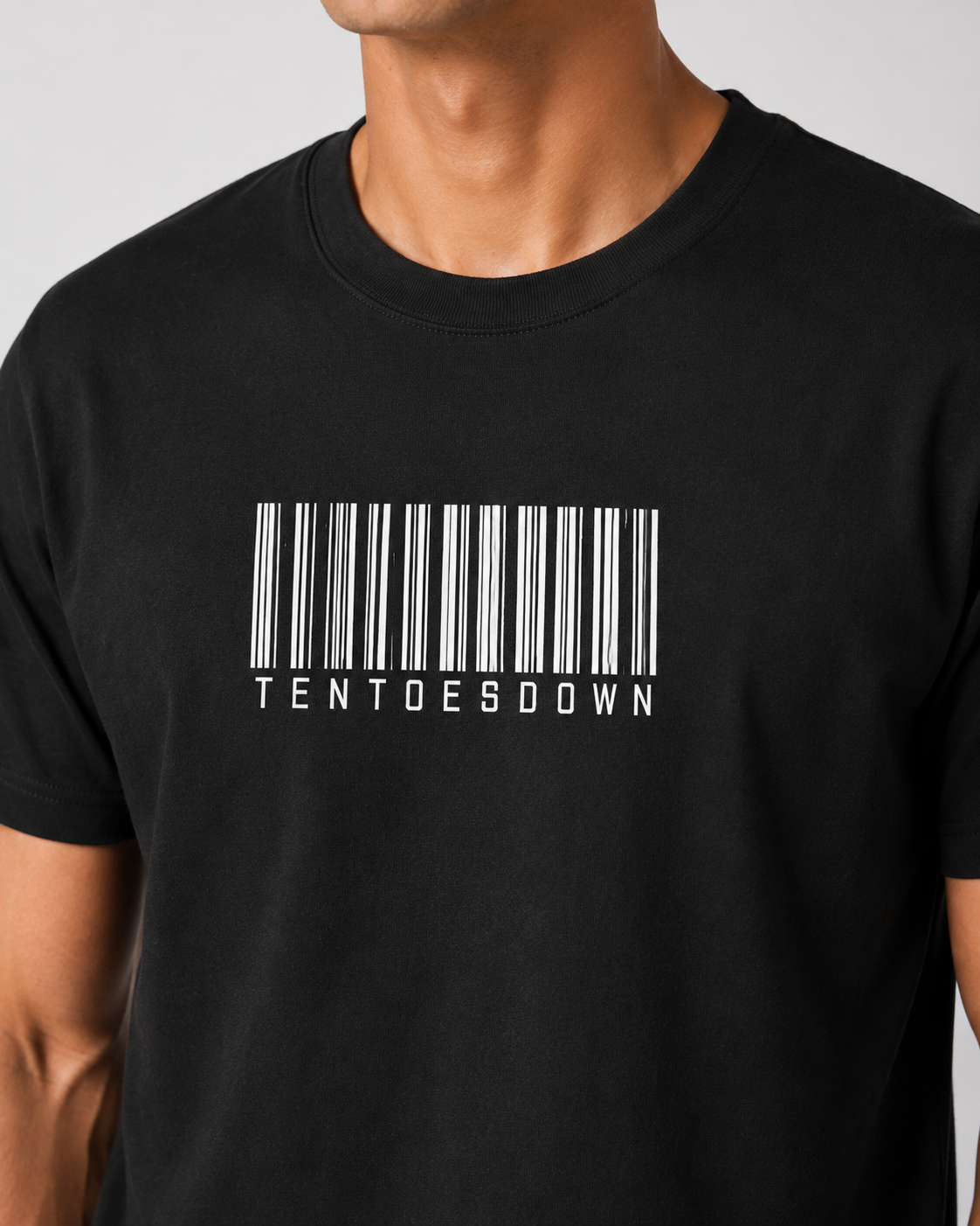 Ten Toes Down Barcode Black T-Shirt