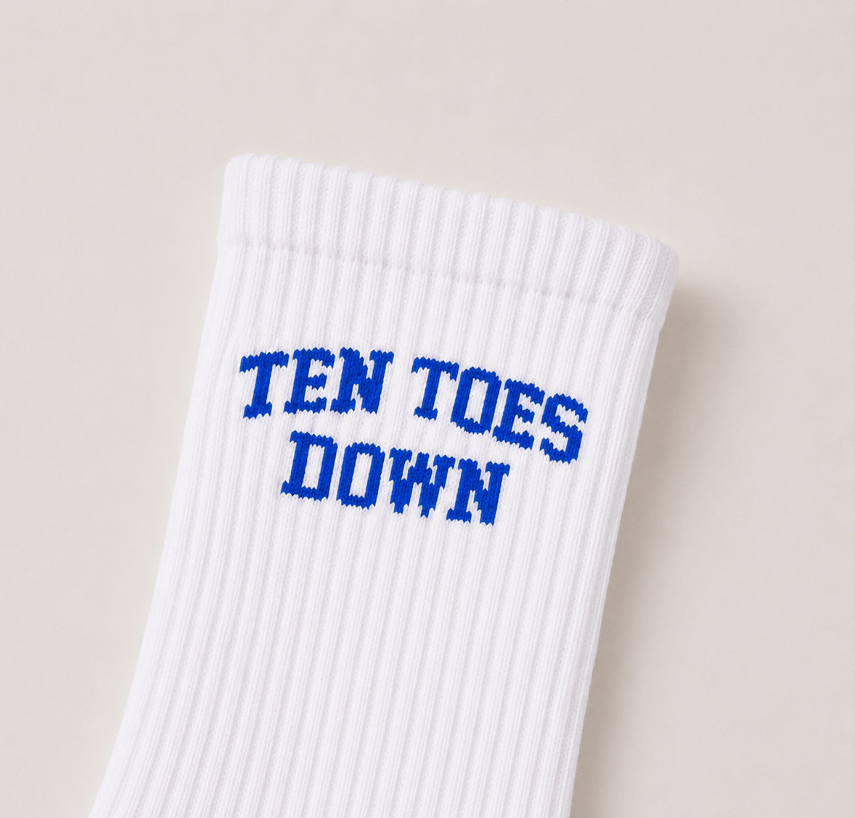 Ten Toes Down Blue Crew Socks