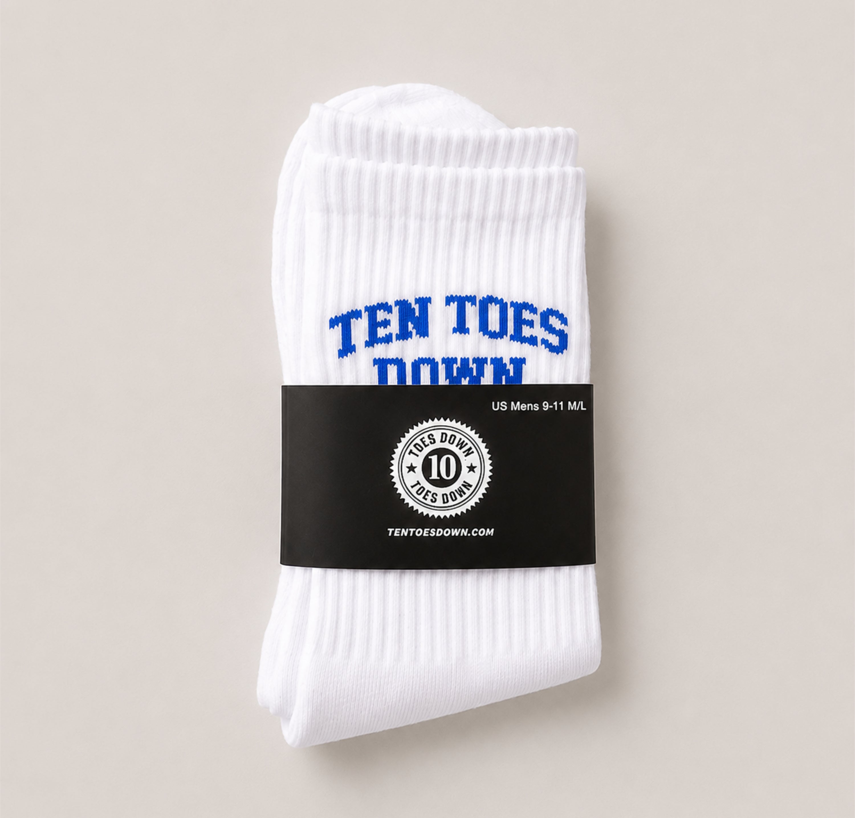 Ten Toes Down Blue Crew Socks