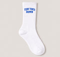 Ten Toes Down Blue Crew Socks