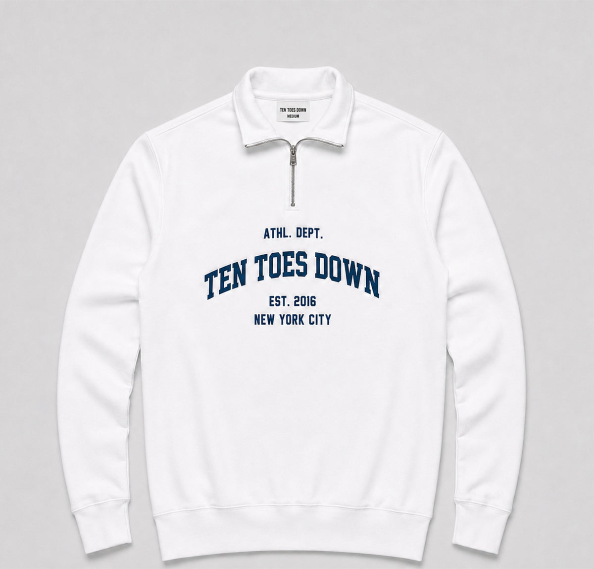 Collegiate Quarter Zip – White