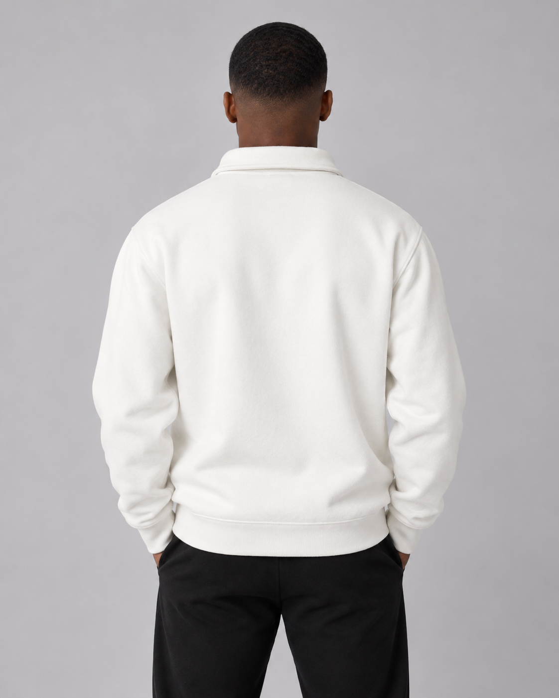 Collegiate Quarter Zip – White