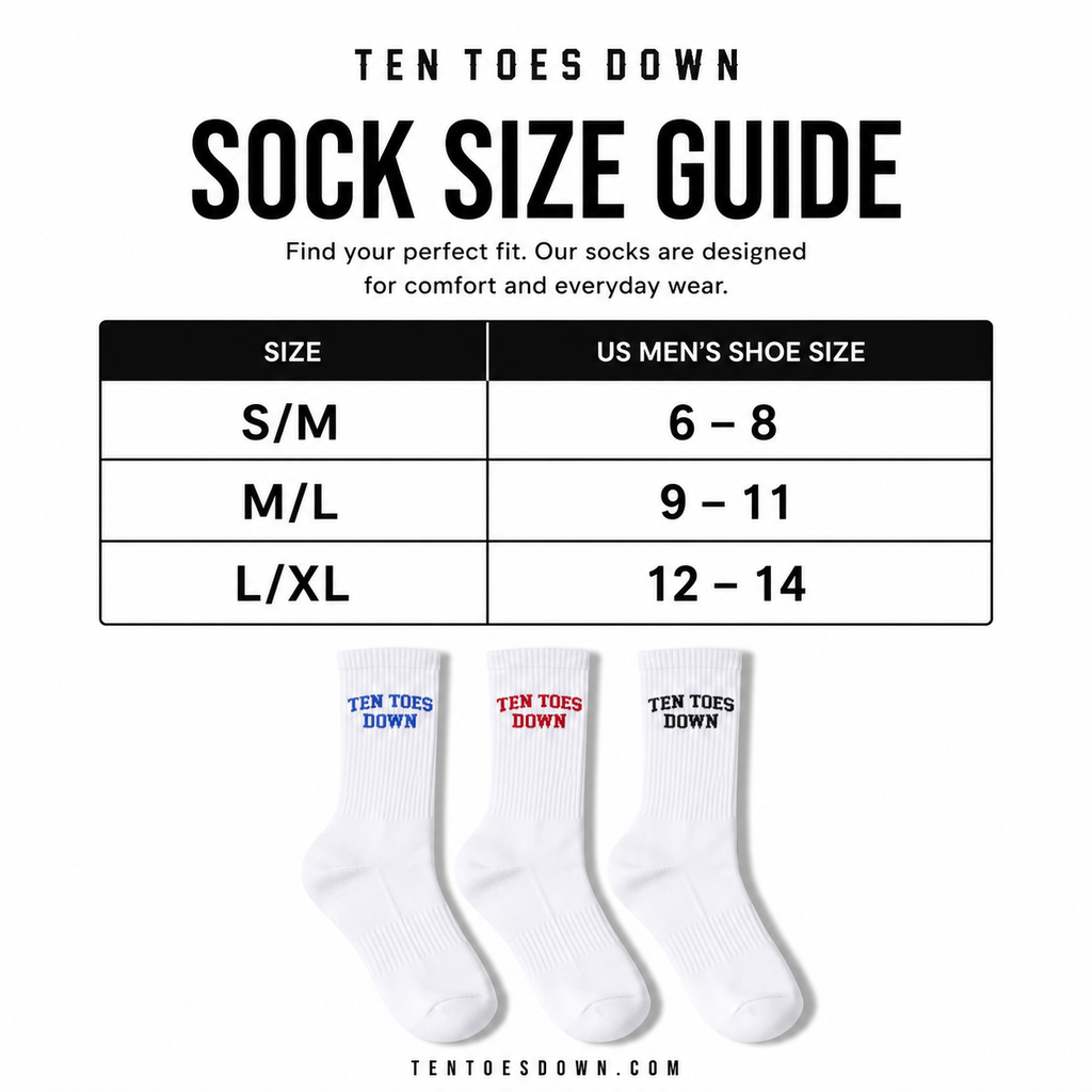 Ten Toes Down Red Crew Socks
