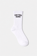 Ten Toes Down Black Crew Socks