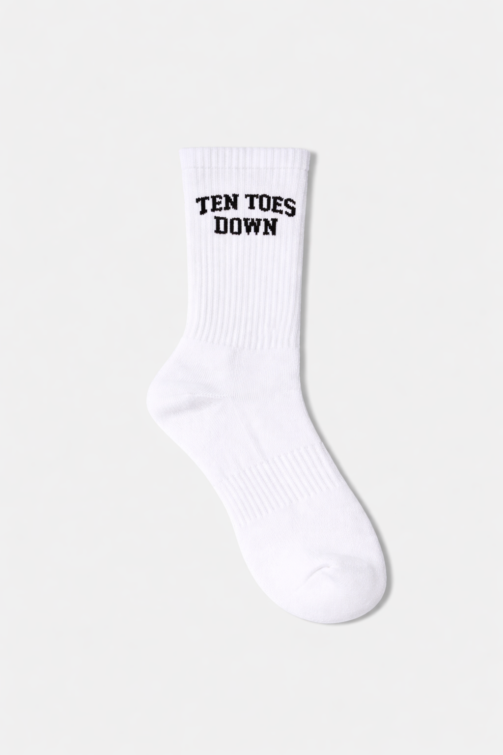 Ten Toes Down Black Crew Socks