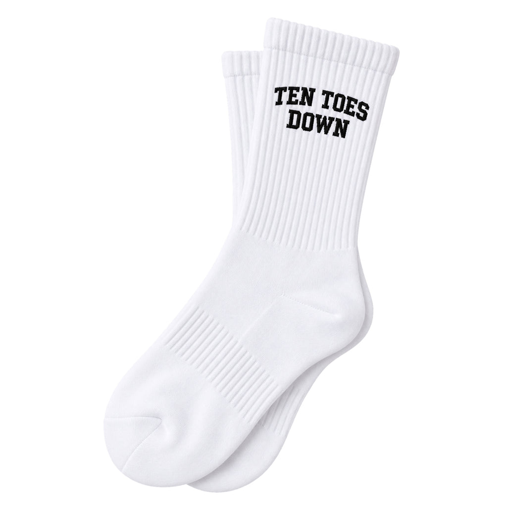 Ten Toes Down Black Crew Socks