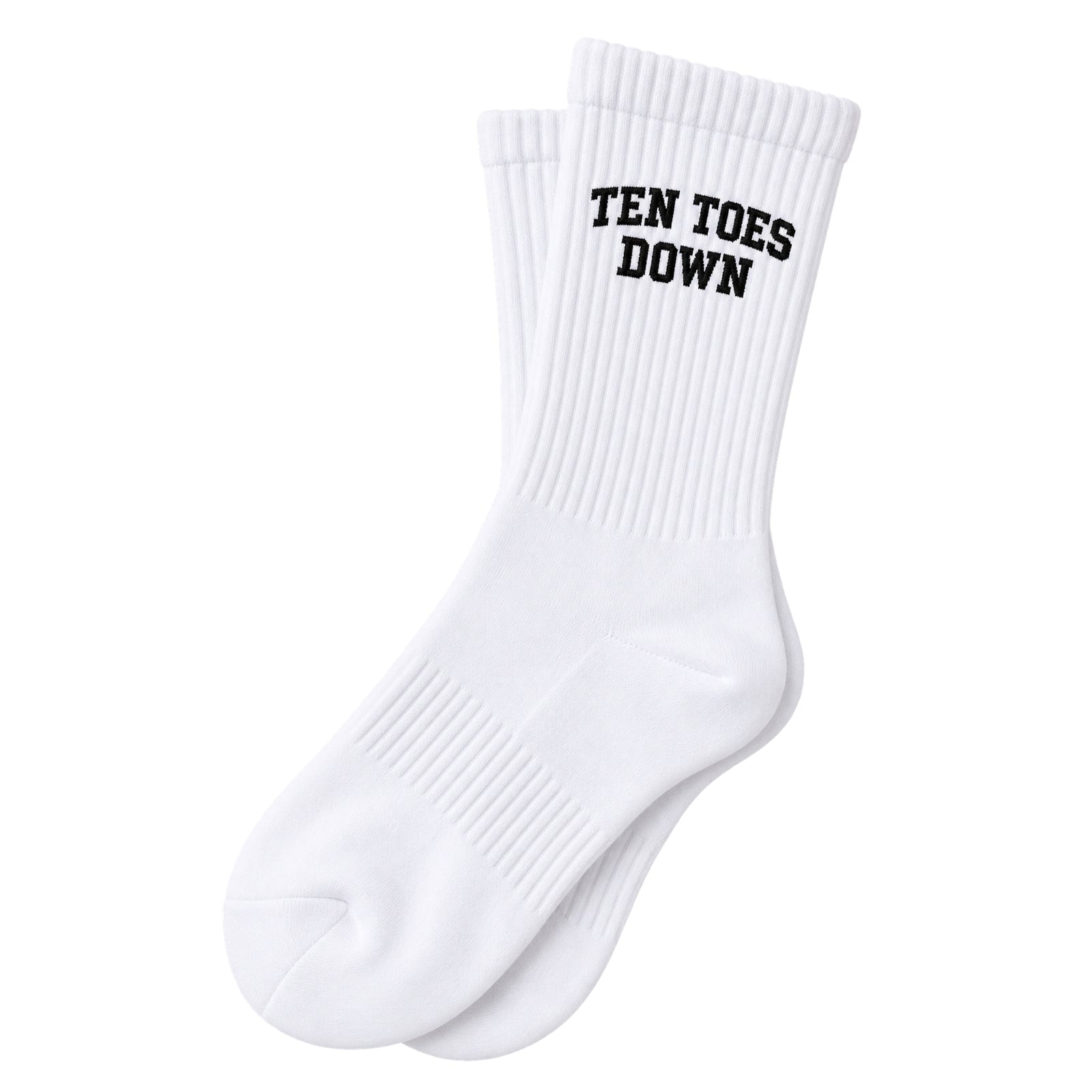 Ten Toes Down Black Crew Socks