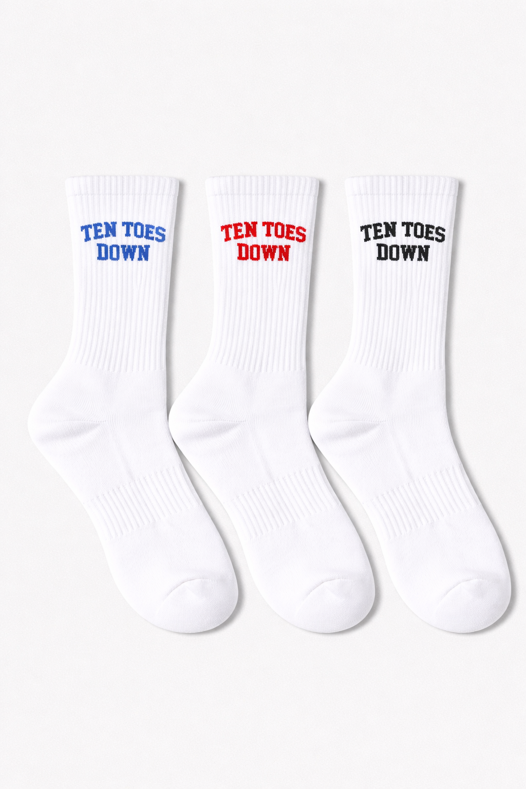 Ten Toes Down Blue Crew Socks