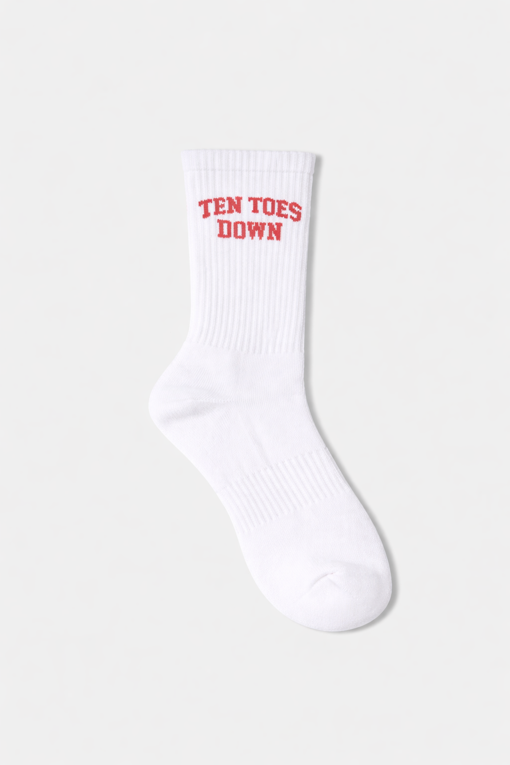 Ten Toes Down Red Crew Socks