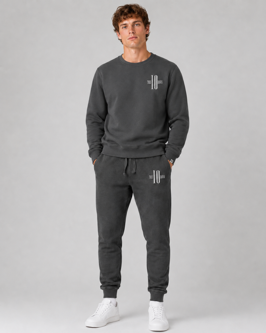 Ten Toes Down Original Gray Embroidered Sweatshirt