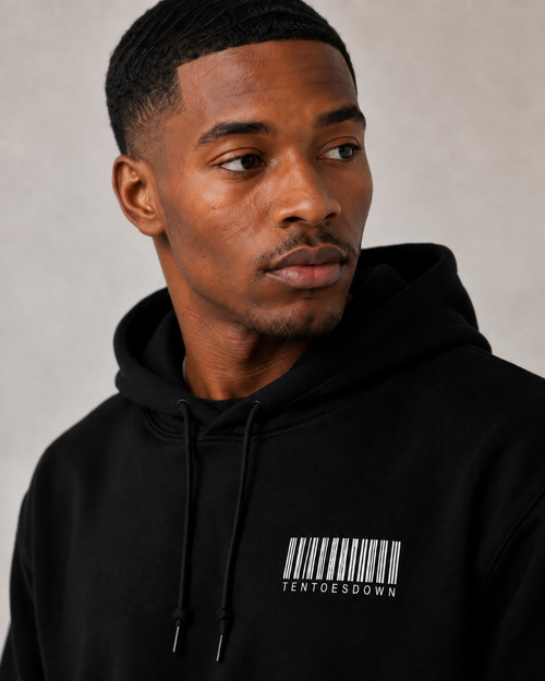 Ten Toes Down Barcode Embroidered Hoodie