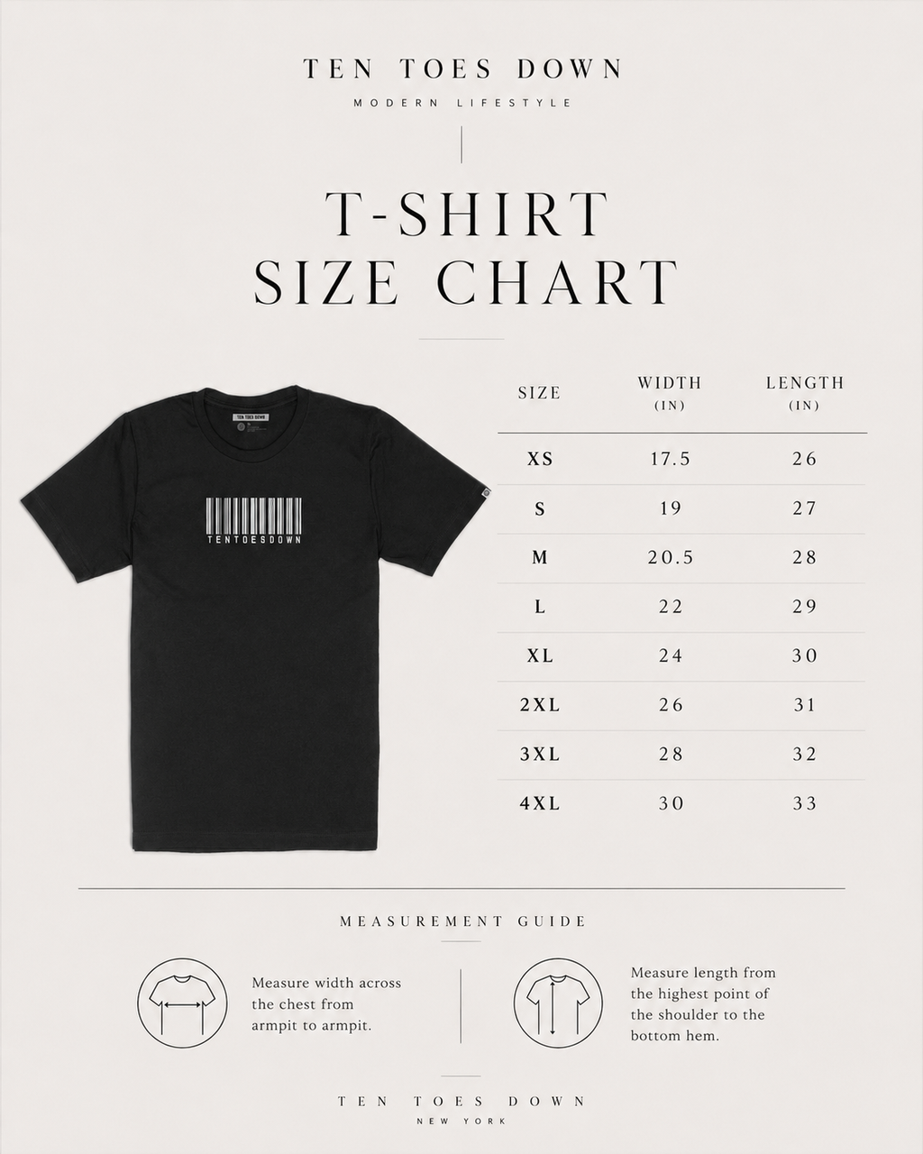 Ten Toes Down Barcode Black T-Shirt
