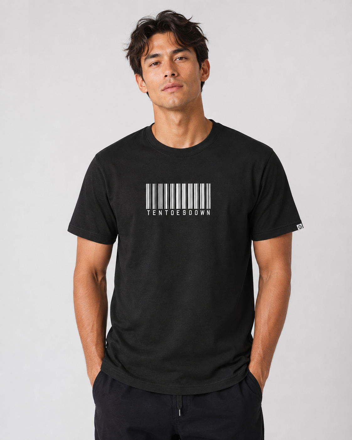 Ten Toes Down Barcode Black T-Shirt
