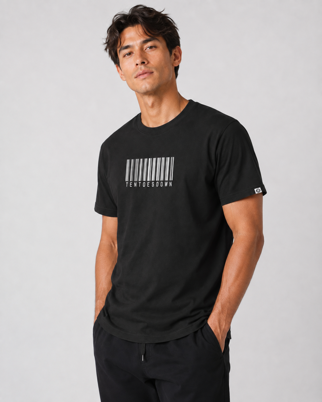 Ten Toes Down Barcode Black T-Shirt