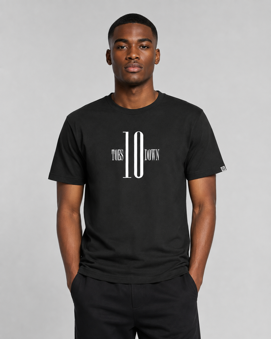 Ten Toes Down Original Black T-Shirt
