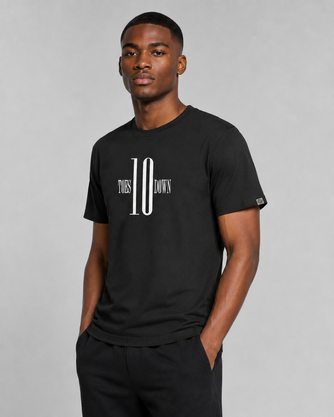 Ten Toes Down Original Black T-Shirt