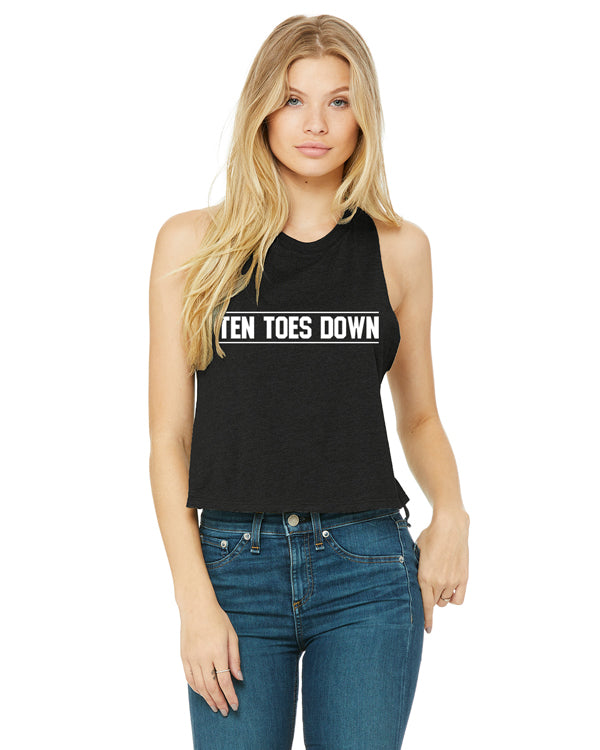 Ten Toes Down Cropped Tank (Black)