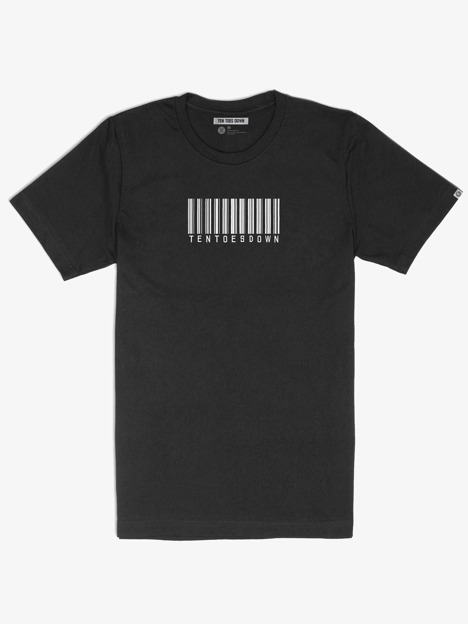 Ten Toes Down Barcode Black T-Shirt